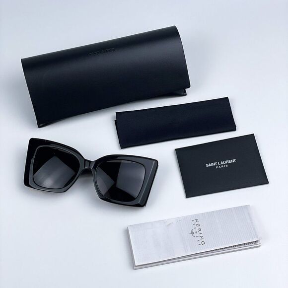 NEW Saint Laurent SLM119 BLAZE 001 Black Grey Oversized Cat Eye Women Sunglasses main image 4